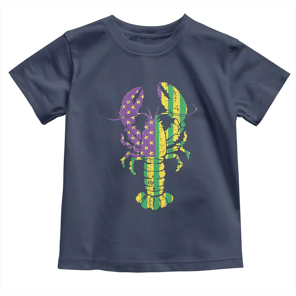 Carnival Mardi Gras USA American Flag Crawfish Toddler T Shirt