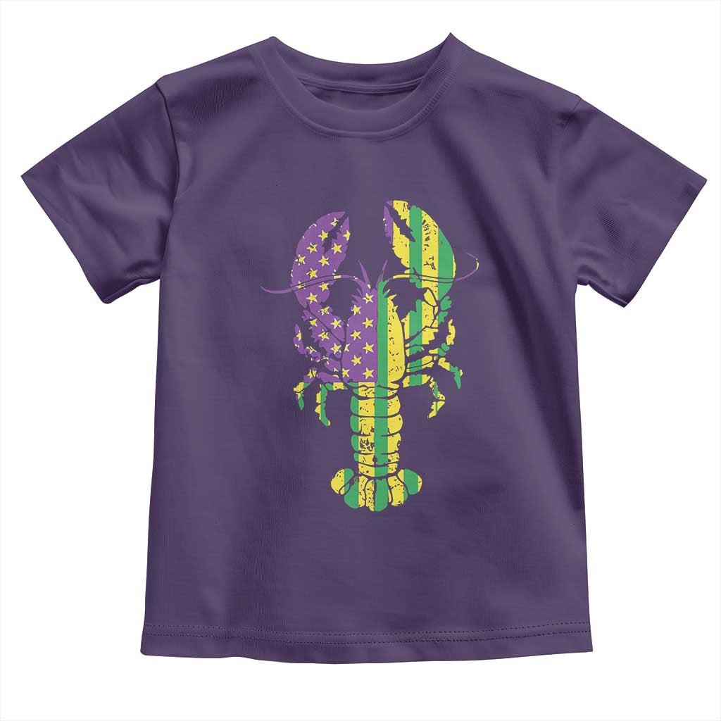 Carnival Mardi Gras USA American Flag Crawfish Toddler T Shirt