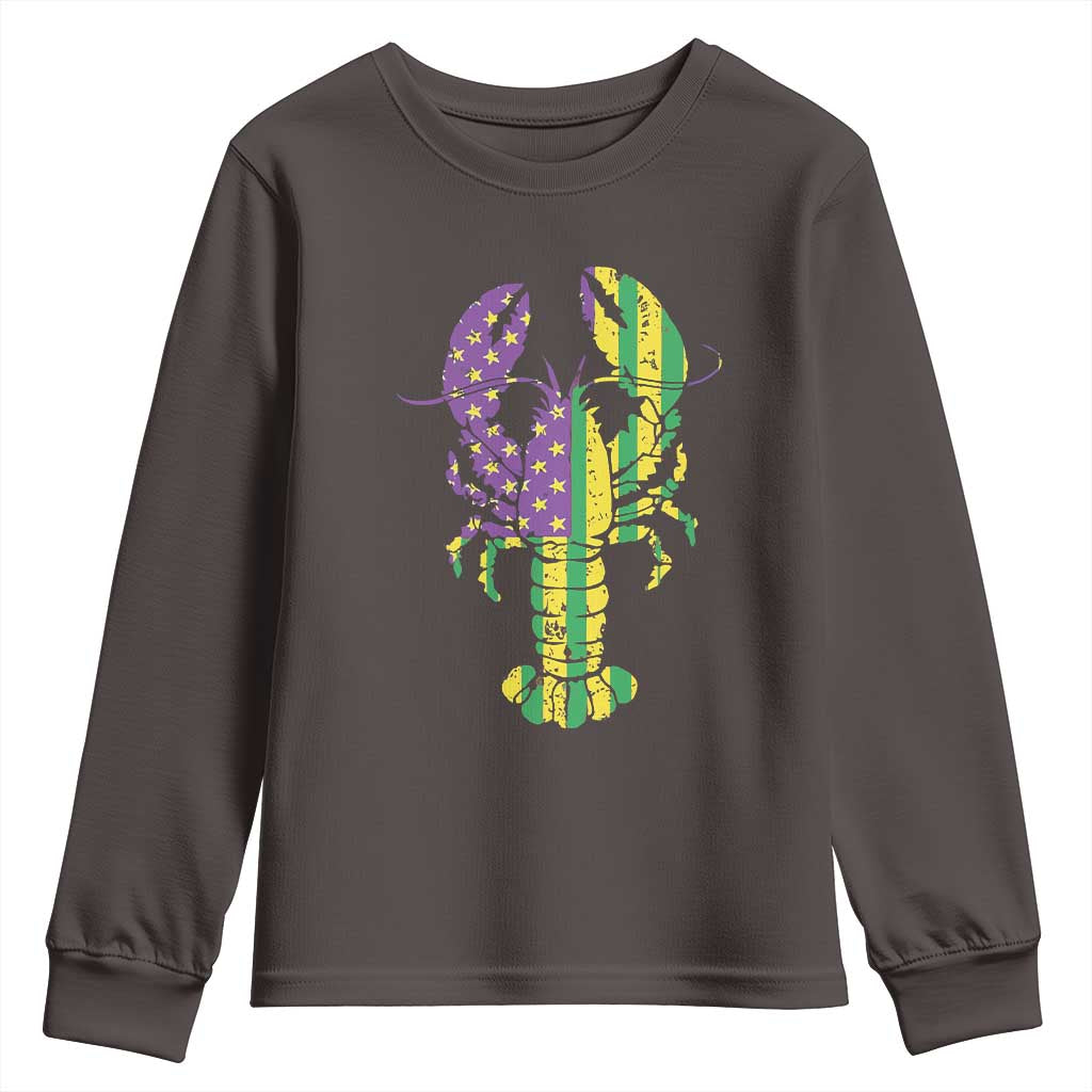 Carnival Mardi Gras USA American Flag Crawfish Youth Sweatshirt