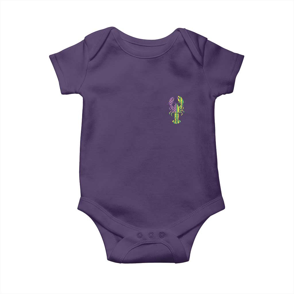 Carnival Mardi Gras USA American Flag Crawfish Pocket Baby Onesie