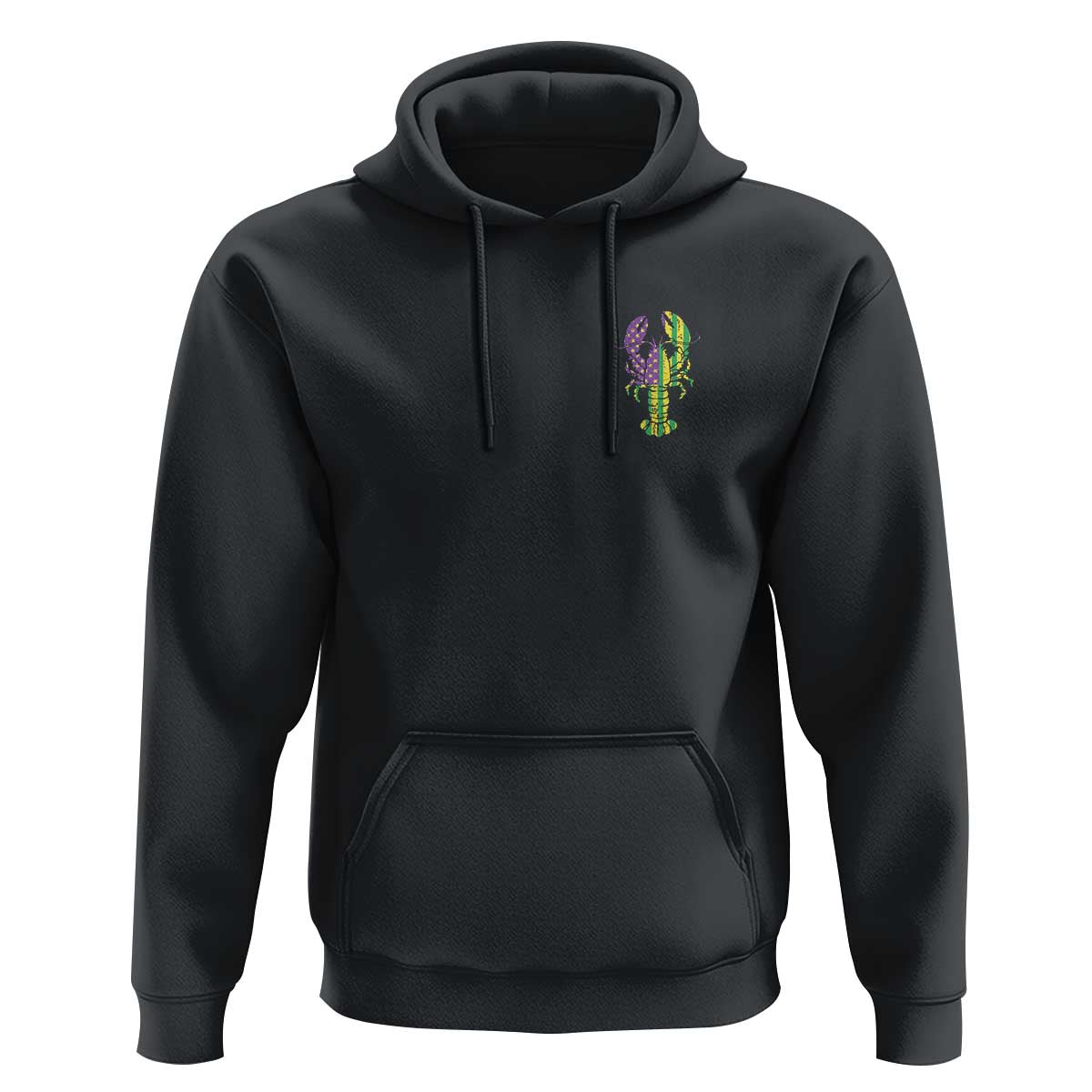 Carnival Mardi Gras USA American Flag Crawfish Pocket Hoodie