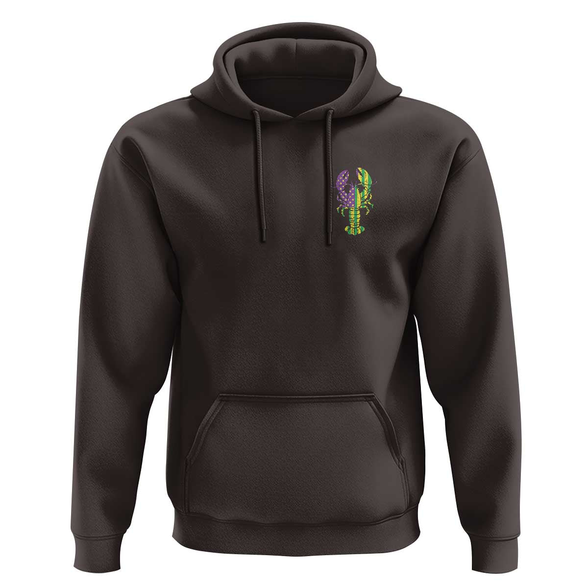 Carnival Mardi Gras USA American Flag Crawfish Pocket Hoodie