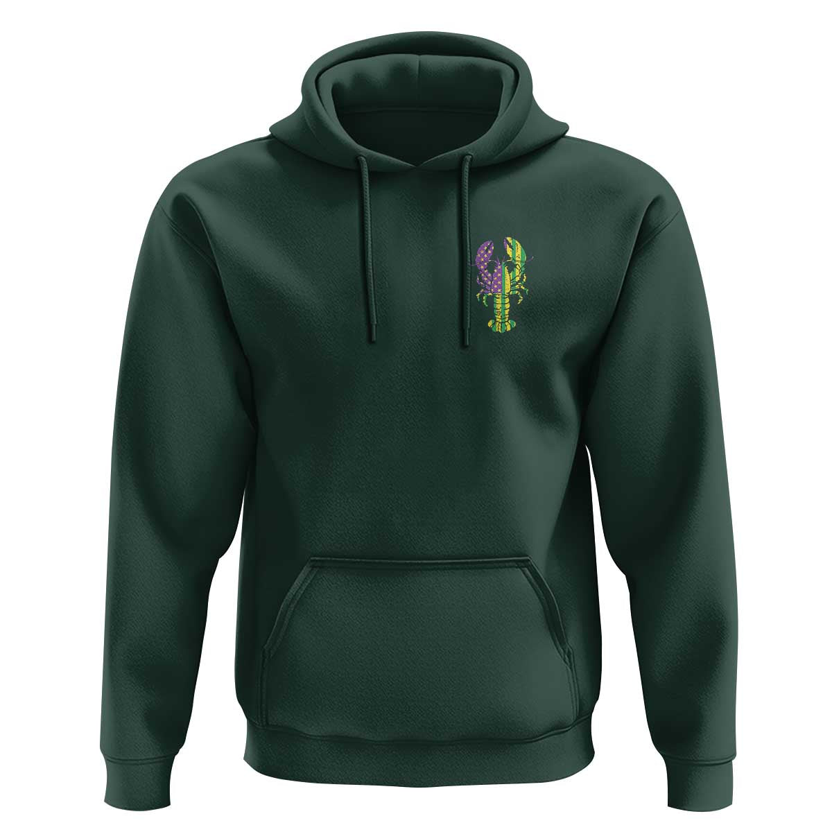 Carnival Mardi Gras USA American Flag Crawfish Pocket Hoodie