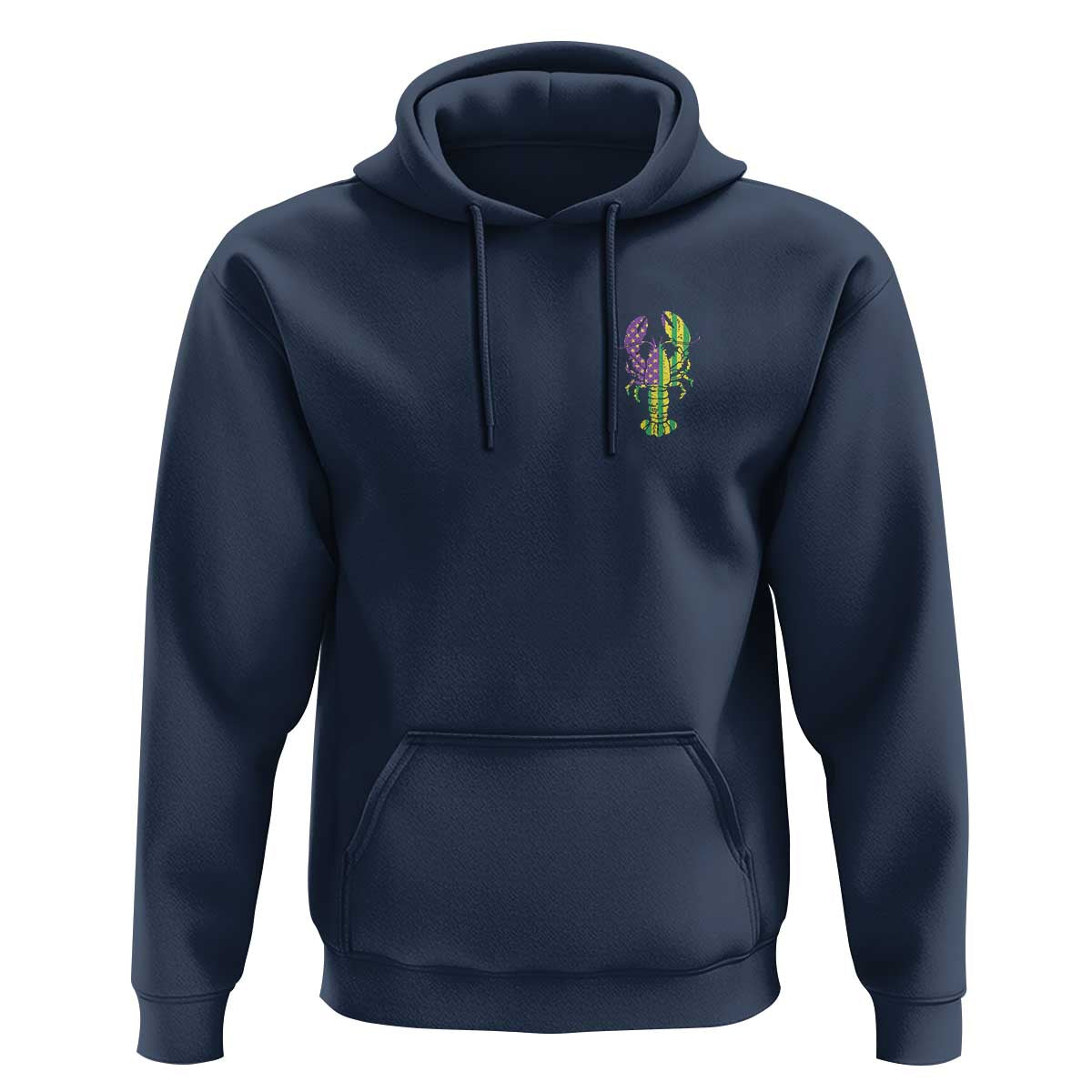 Carnival Mardi Gras USA American Flag Crawfish Pocket Hoodie
