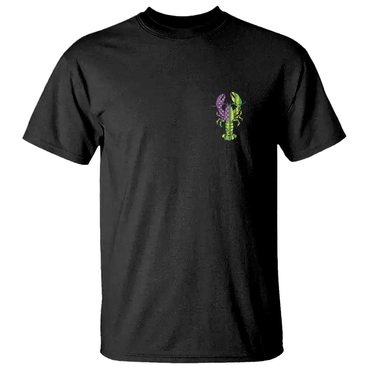 Carnival Mardi Gras USA American Flag Crawfish Pocket T Shirt
