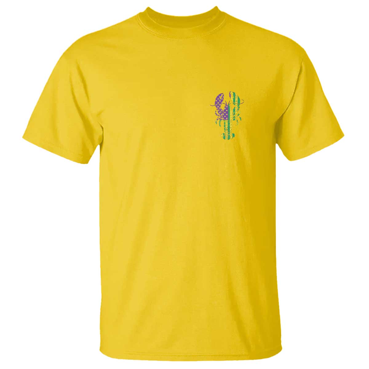 Carnival Mardi Gras USA American Flag Crawfish Pocket T Shirt
