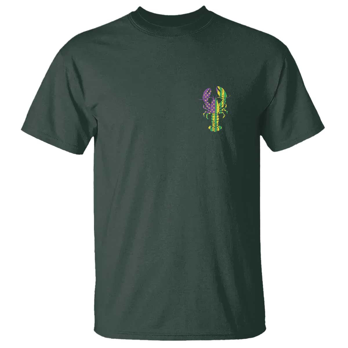 Carnival Mardi Gras USA American Flag Crawfish Pocket T Shirt
