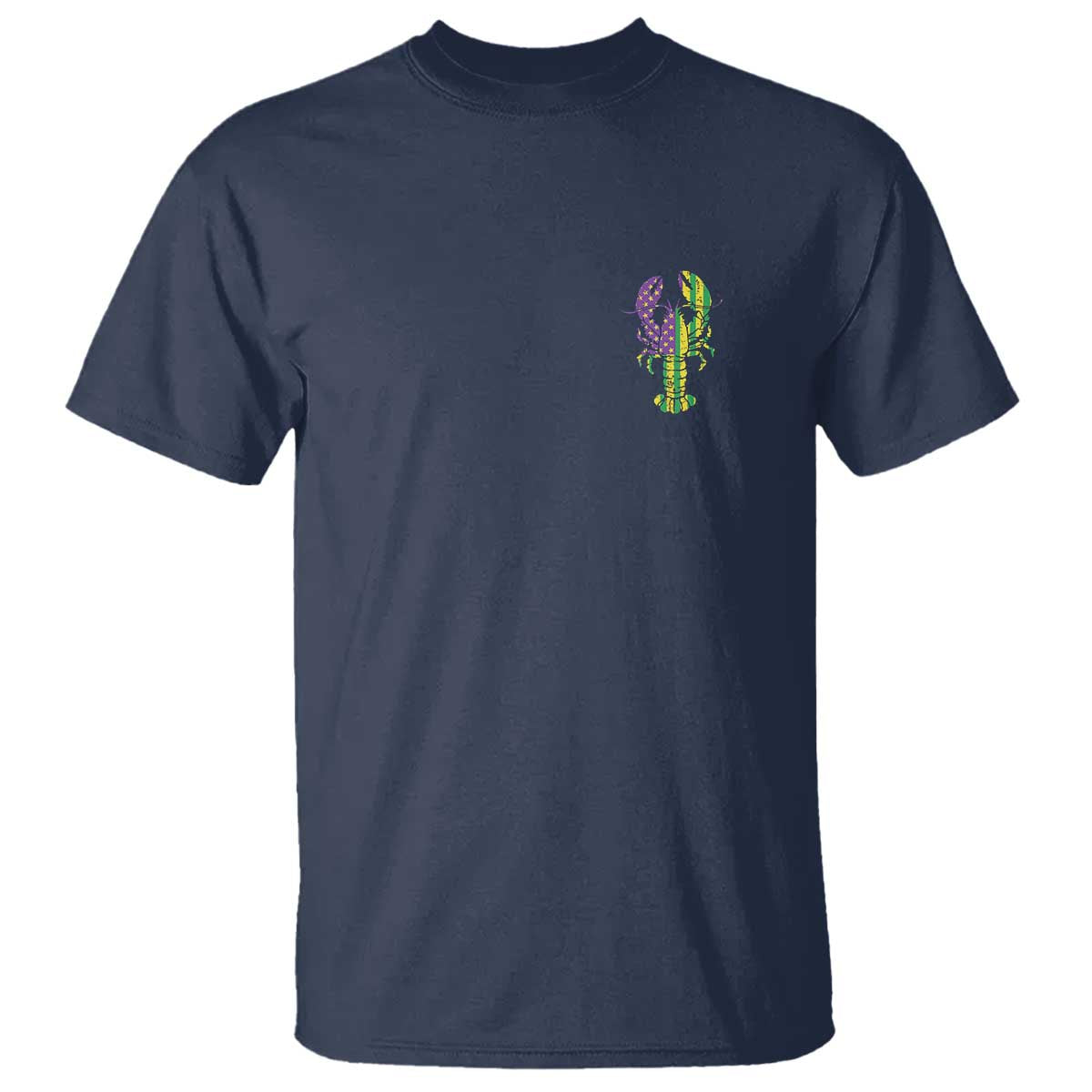 Carnival Mardi Gras USA American Flag Crawfish Pocket T Shirt