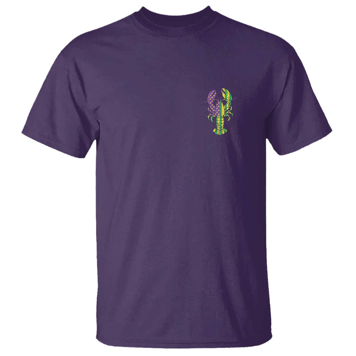 Carnival Mardi Gras USA American Flag Crawfish Pocket T Shirt