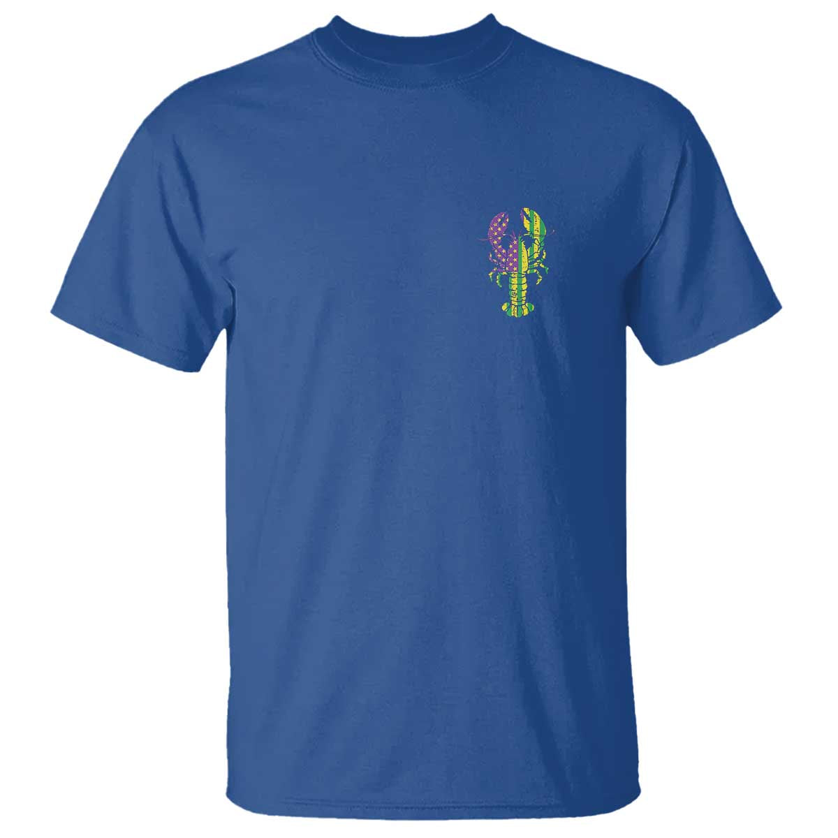 Carnival Mardi Gras USA American Flag Crawfish Pocket T Shirt