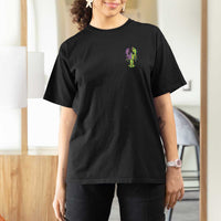 Carnival Mardi Gras USA American Flag Crawfish Pocket T Shirt For Women