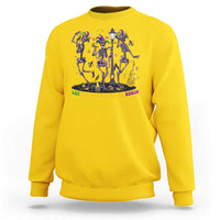 Funny Mardi Gras Sweatshirt Dancing Skeleton Let The Shenanigans Begin