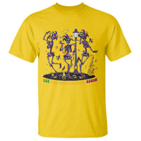 Funny Mardi Gras T Shirt Dancing Skeleton Let The Shenanigans Begin