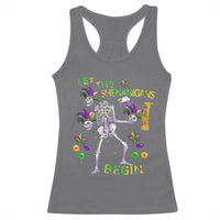 Funny Mardi Gras Racerback Tank Top Let The Shenanigans Begin Juggling Skeleton