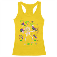 Funny Mardi Gras Racerback Tank Top Let The Shenanigans Begin Juggling Skeleton