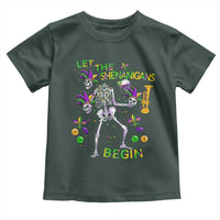 Funny Mardi Gras Toddler T Shirt Let The Shenanigans Begin Juggling Skeleton