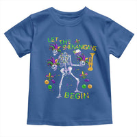 Funny Mardi Gras Toddler T Shirt Let The Shenanigans Begin Juggling Skeleton