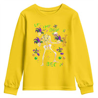 Funny Mardi Gras Youth Sweatshirt Let The Shenanigans Begin Juggling Skeleton