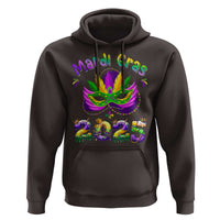 Happy Mardi Gras 2025 Hoodie Masquerade Mask Carnival New Orleans Trip