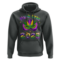 Happy Mardi Gras 2025 Hoodie Masquerade Mask Carnival New Orleans Trip