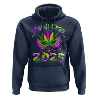 Happy Mardi Gras 2025 Hoodie Masquerade Mask Carnival New Orleans Trip