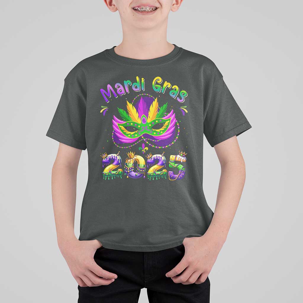 Happy Mardi Gras 2025 T Shirt For Kid Masquerade Mask Carnival New Orleans Trip