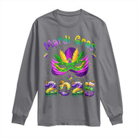 Happy Mardi Gras 2025 Long Sleeve Shirt Masquerade Mask Carnival New Orleans Trip