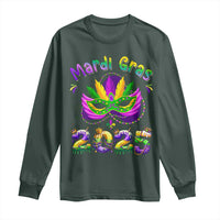 Happy Mardi Gras 2025 Long Sleeve Shirt Masquerade Mask Carnival New Orleans Trip