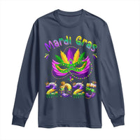Happy Mardi Gras 2025 Long Sleeve Shirt Masquerade Mask Carnival New Orleans Trip