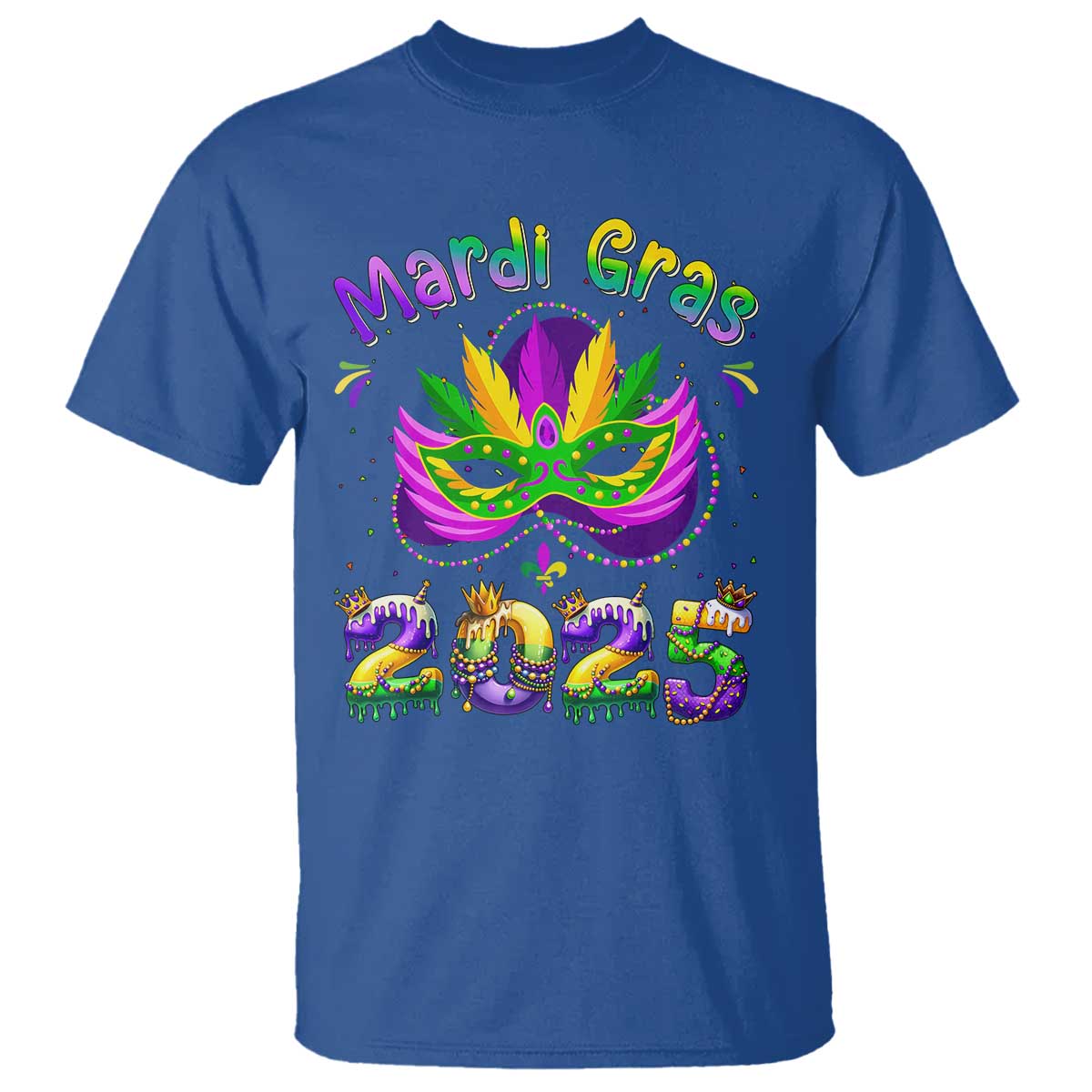 Happy Mardi Gras 2025 T Shirt Masquerade Mask Carnival New Orleans Trip