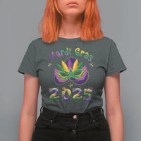 Happy Mardi Gras 2025 T Shirt For Women Masquerade Mask Carnival New Orleans Trip