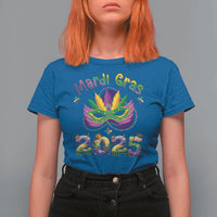 Happy Mardi Gras 2025 T Shirt For Women Masquerade Mask Carnival New Orleans Trip