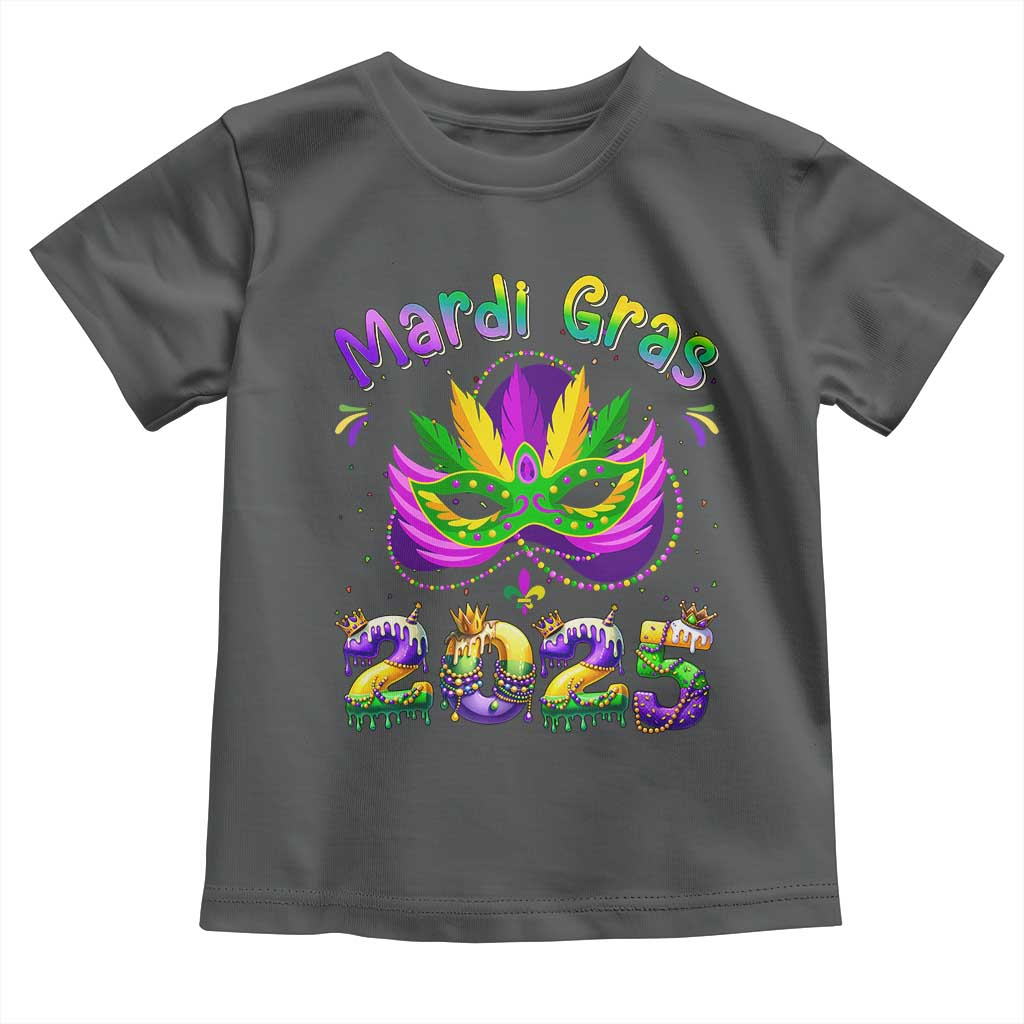 Happy Mardi Gras 2025 Toddler T Shirt Masquerade Mask Carnival New Orleans Trip