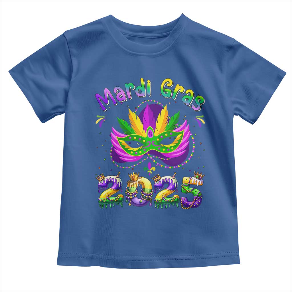 Happy Mardi Gras 2025 Toddler T Shirt Masquerade Mask Carnival New Orleans Trip
