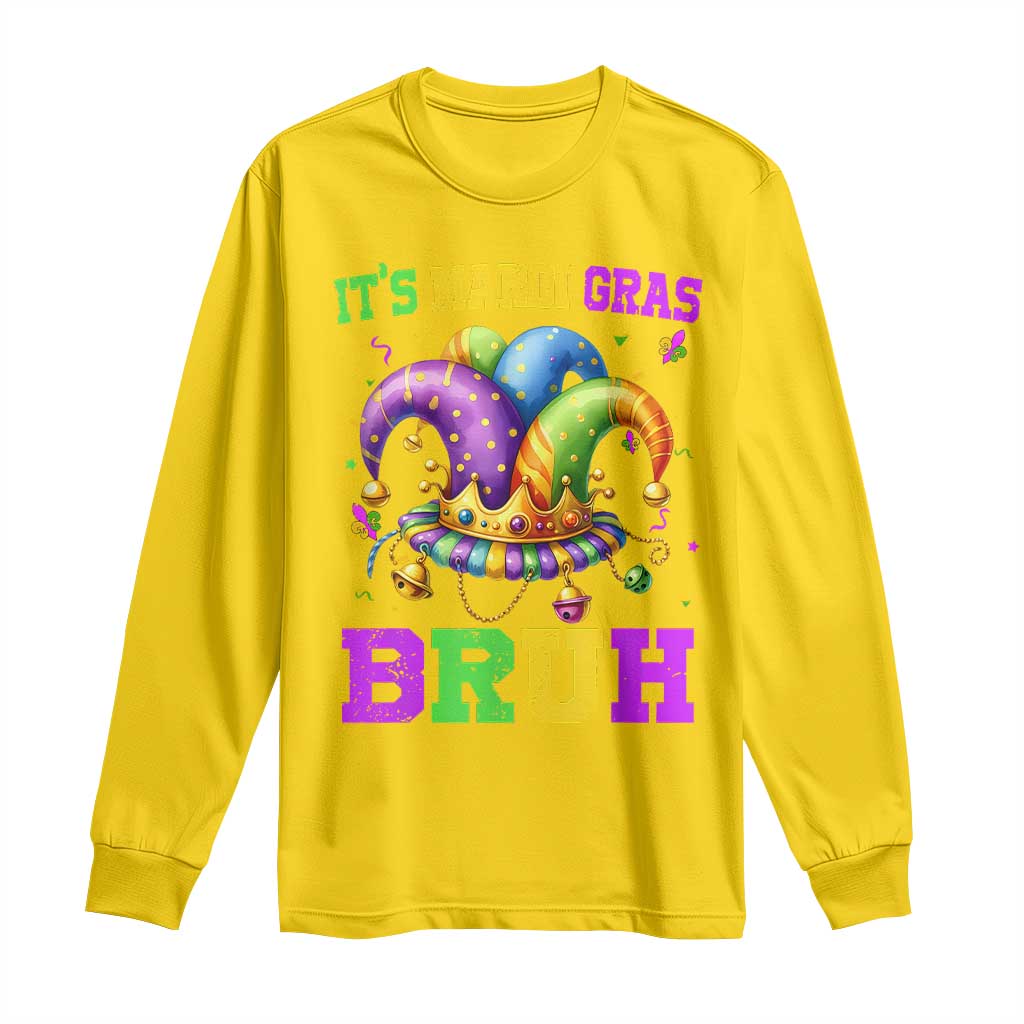 Bruh Mardi Gras Long Sleeve Shirt Jester Outfit Teens Boys Kids Mardi Gras