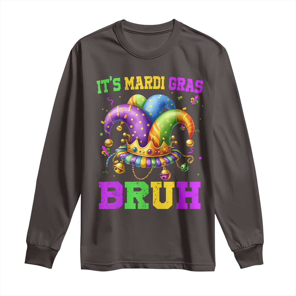 Bruh Mardi Gras Long Sleeve Shirt Jester Outfit Teens Boys Kids Mardi Gras