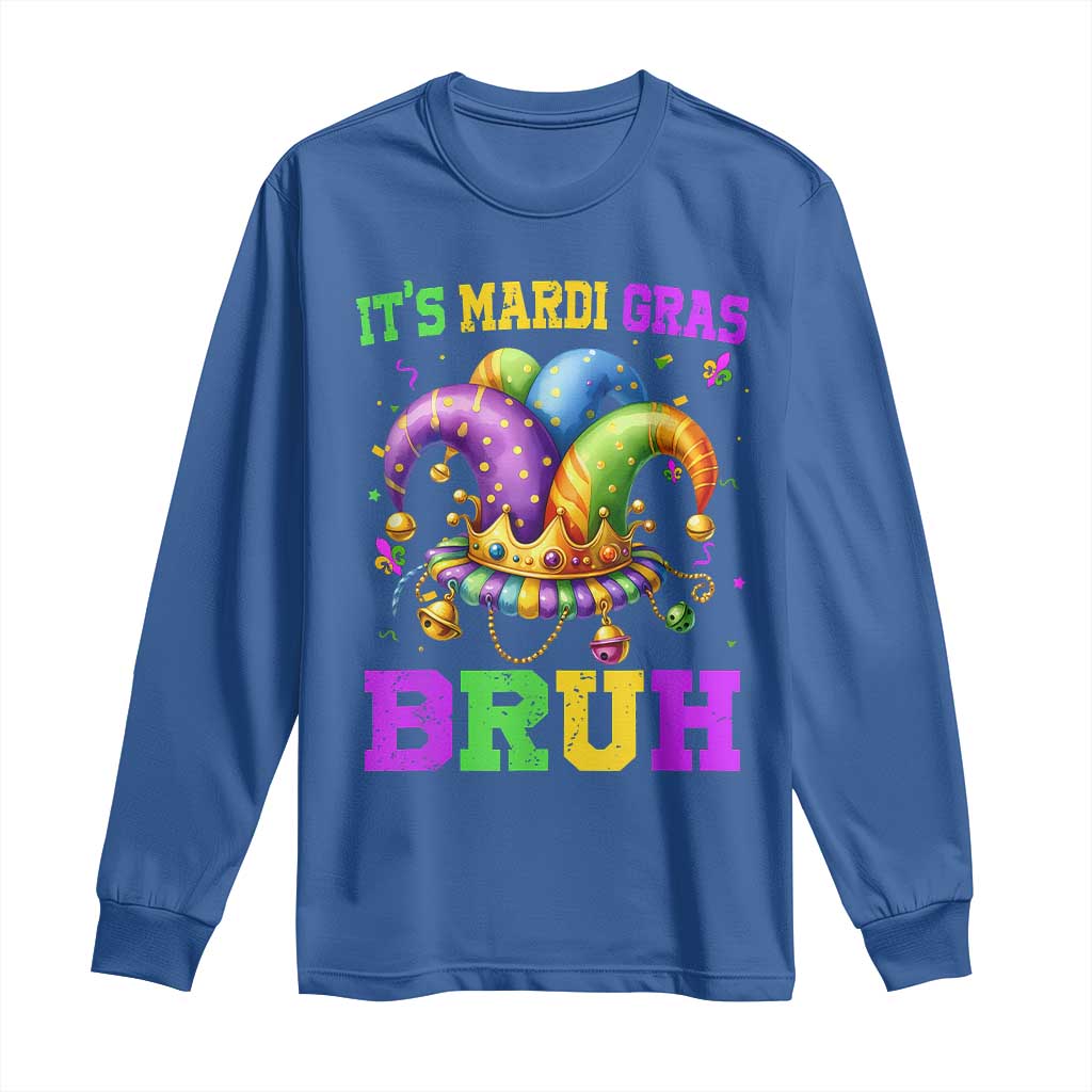 Bruh Mardi Gras Long Sleeve Shirt Jester Outfit Teens Boys Kids Mardi Gras