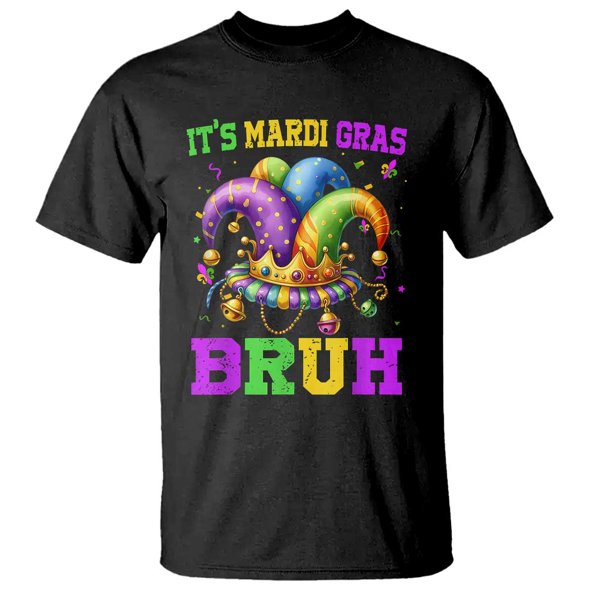 Bruh Mardi Gras T Shirt Jester Outfit Teens Boys Kids Mardi Gras