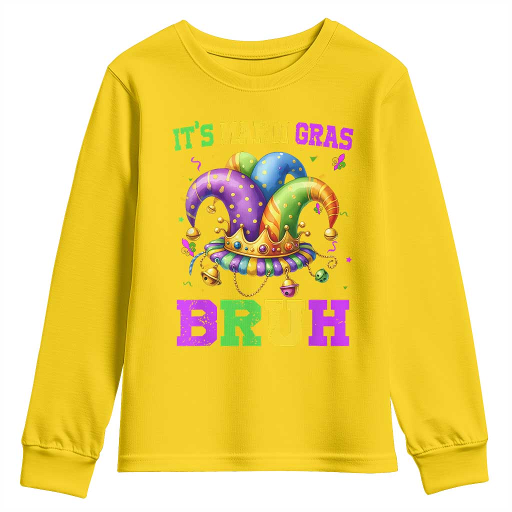 Bruh Mardi Gras Youth Sweatshirt Jester Outfit Teens Boys Kids Mardi Gras