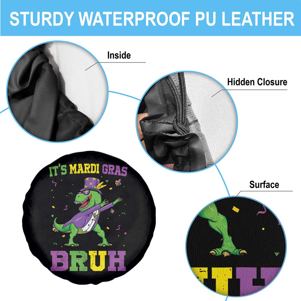 Bruh Mardi Gras Spare Tire Cover Dinosaur Meme New Orleans Party Custume Beads - Wonder Print Shop
