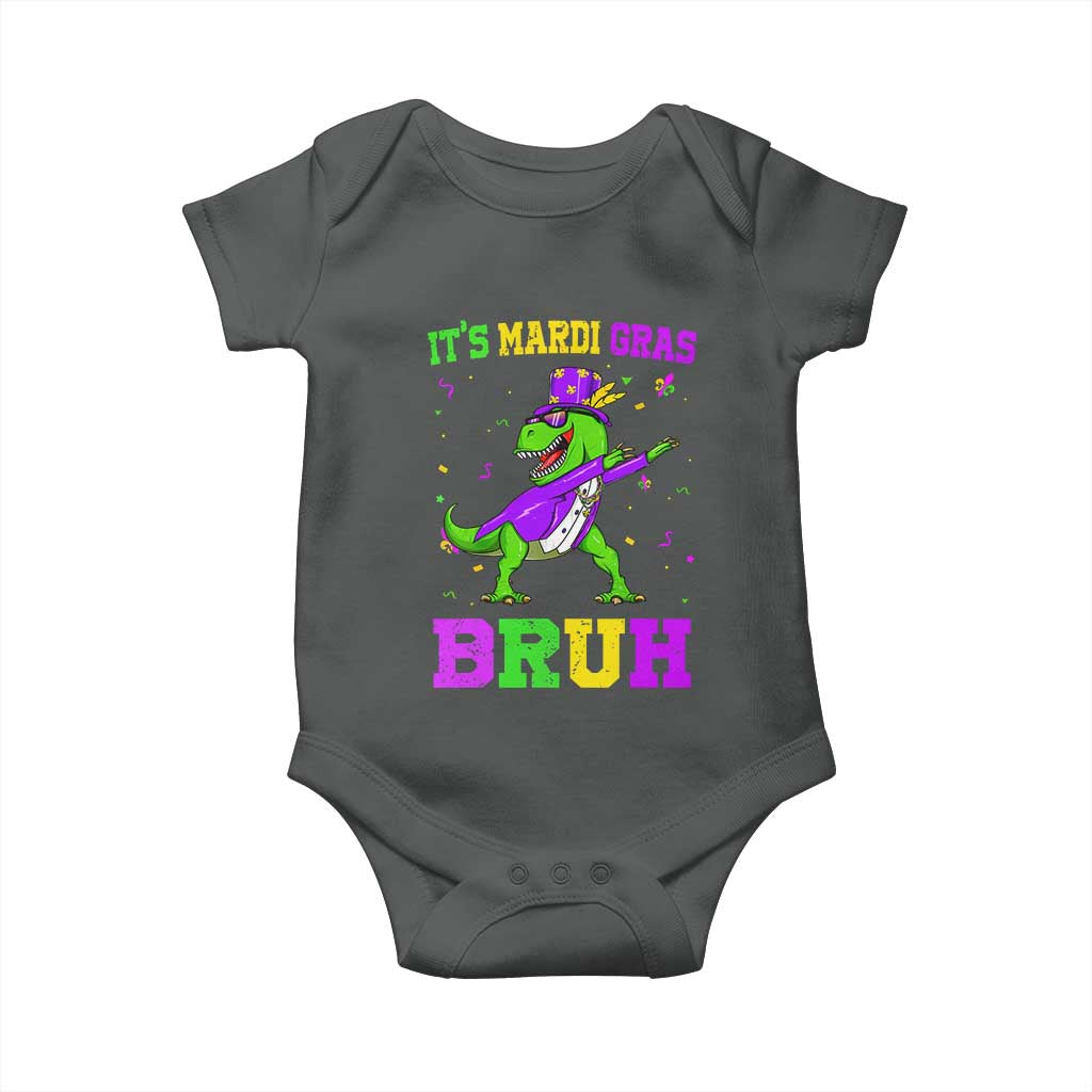 Bruh Mardi Gras Baby Onesie Dinosaur Meme New Orleans Party Custume Beads - Wonder Print Shop