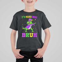 Bruh Mardi Gras T Shirt For Kid Dinosaur Meme New Orleans Party Custume Beads - Wonder Print Shop