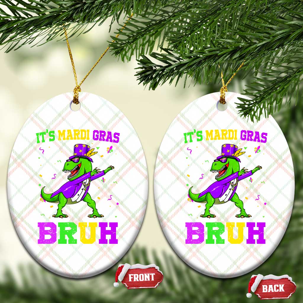 Bruh Mardi Gras Ceramic Ornament Dinosaur Meme New Orleans Party Custume Beads - Wonder Print Shop