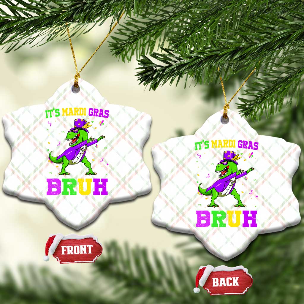 Bruh Mardi Gras Ceramic Ornament Dinosaur Meme New Orleans Party Custume Beads - Wonder Print Shop
