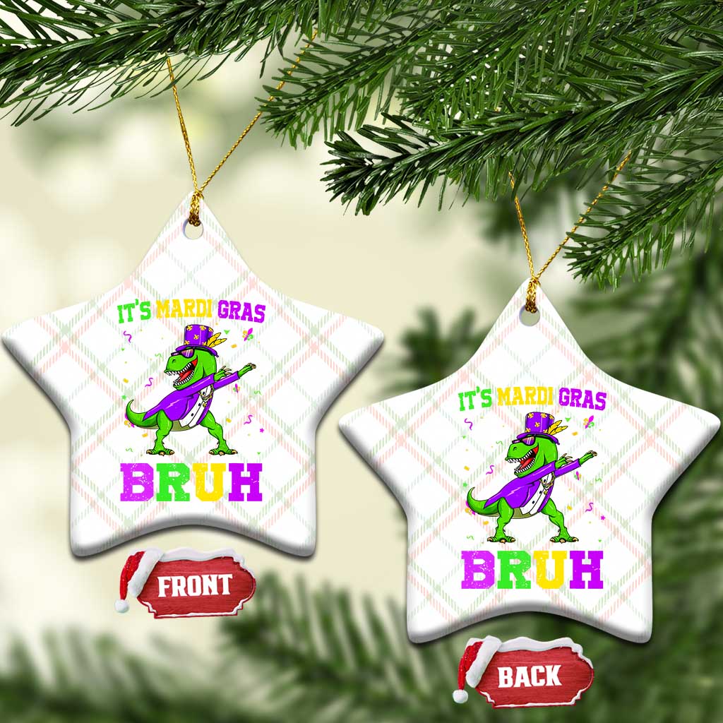 Bruh Mardi Gras Ceramic Ornament Dinosaur Meme New Orleans Party Custume Beads - Wonder Print Shop