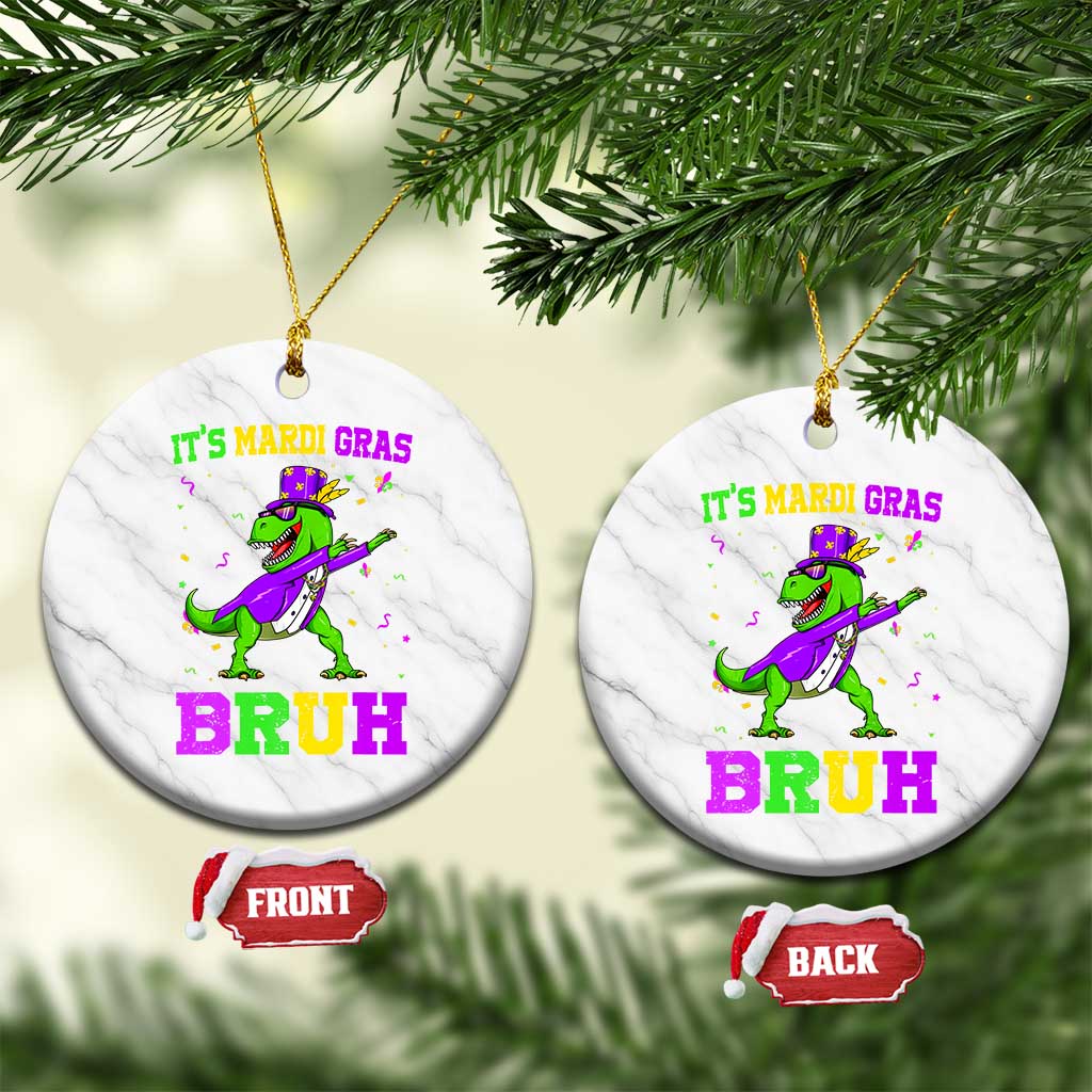 Bruh Mardi Gras Ceramic Ornament Dinosaur Meme New Orleans Party Custume Beads - Wonder Print Shop