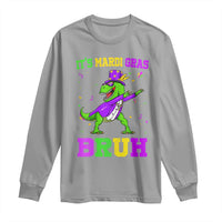 Bruh Mardi Gras Long Sleeve Shirt Dinosaur Meme New Orleans Party Custume Beads - Wonder Print Shop