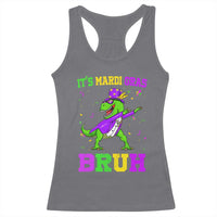Bruh Mardi Gras Racerback Tank Top Dinosaur Meme New Orleans Party Custume Beads - Wonder Print Shop