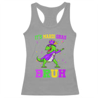 Bruh Mardi Gras Racerback Tank Top Dinosaur Meme New Orleans Party Custume Beads - Wonder Print Shop