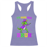 Bruh Mardi Gras Racerback Tank Top Dinosaur Meme New Orleans Party Custume Beads - Wonder Print Shop